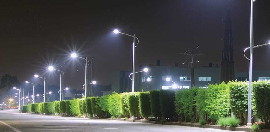 إنارة شوارع ذكية منفَّذة على طريق مزدوج